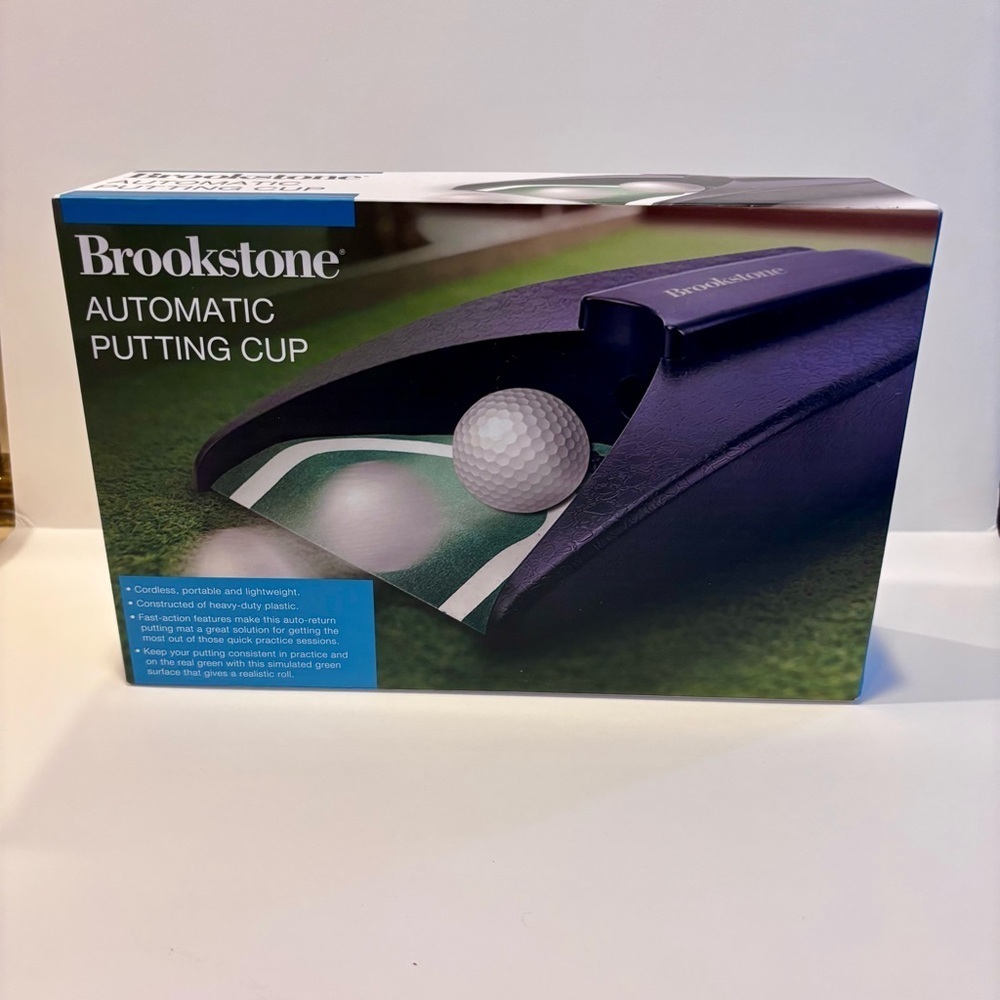Brookstone Golf Automatic Putting Cup Cordless Portable NIP / SEALED